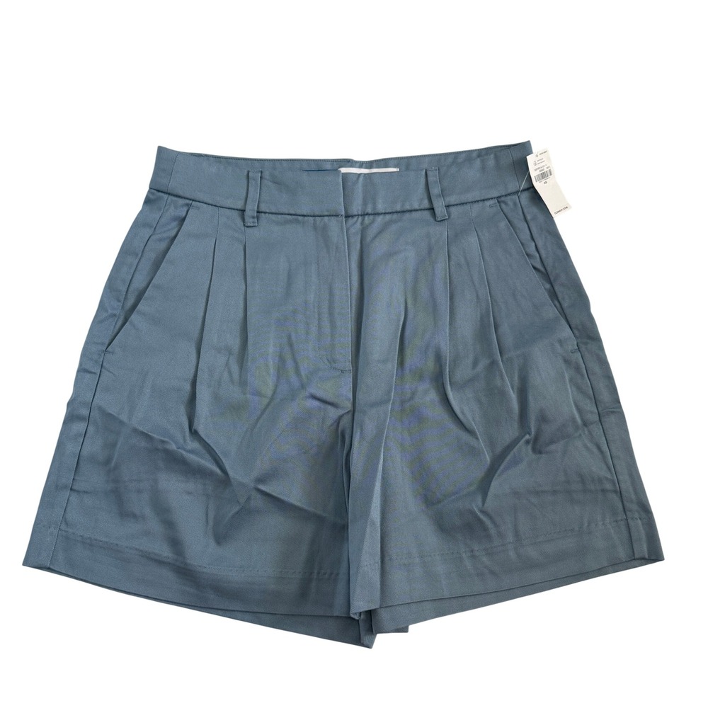 NWT Old Navy Taylor Extra High-Rise Trouser Shorts Blue Pleated XS 857814-01